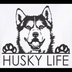 Husky life  vinyl decal for car, window, door, glasses, tumbler,etc 11 1/2” wide